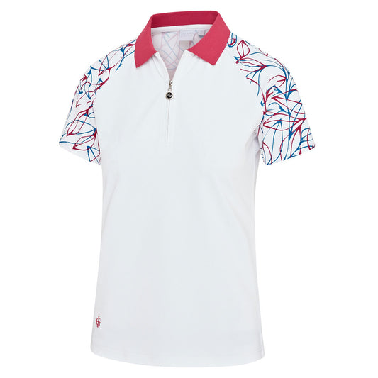 IGLTS2327 - Ladies 'Summer Leaf' Print Sleeves Polo Shirt