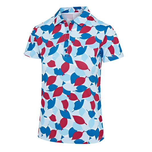 IGLTS2330 - Ladies All Over 'Leaf' Print Polo Shirt