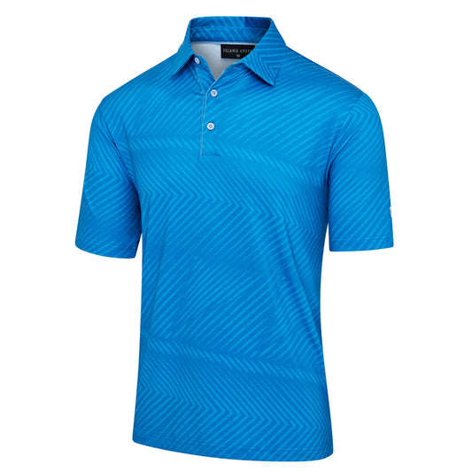 IGTS2341 - Men's Printed Self Fabric Collar Golf Polo Shirt