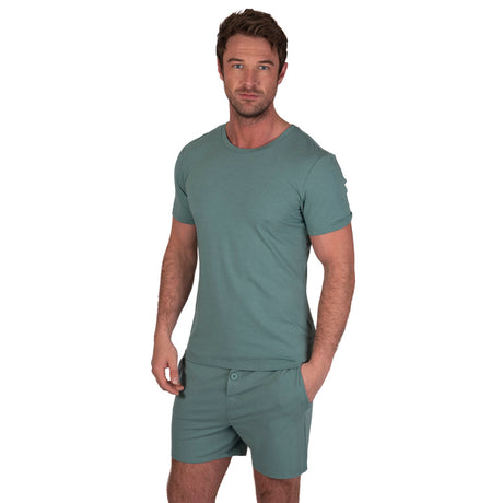 LSSET011 - Men's Crew Neck Tee & Shorts Pyjama Set