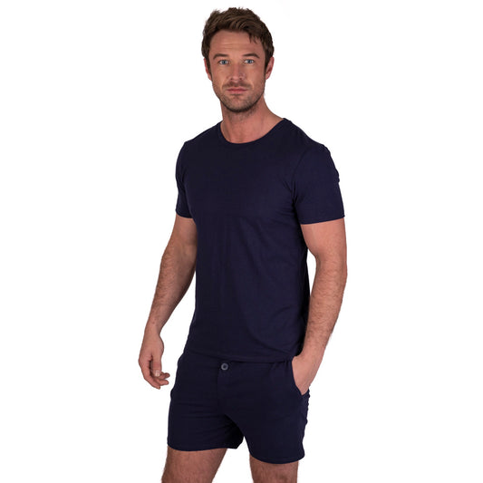 LSSET011 - Men's Crew Neck Tee & Shorts Pyjama Set