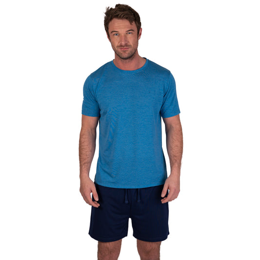 LSSET032 - Men's Crew Neck Tee & Shorts Pyjama Set