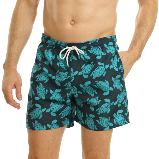 RCSHO771 - Men's Turtle Print Swim Shorts