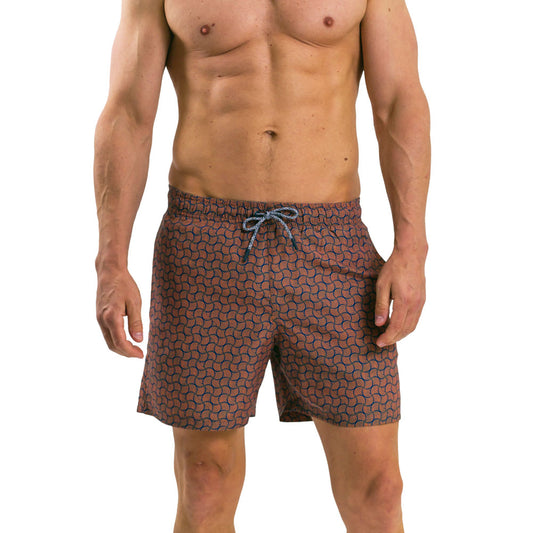 RCSHO799 - Mens Swirl Print Swim Shorts