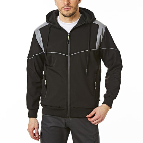 LCJKT458 - Men's Hooded Reflective Trim Softshell Jacket