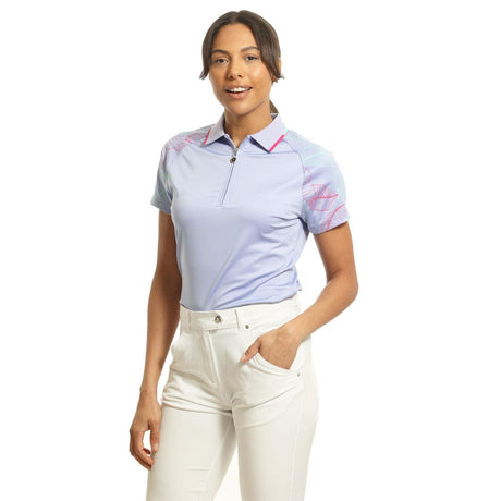 IGLTS2301 - Ladies Leaf Print Raglan Sleeve Polo Shirt