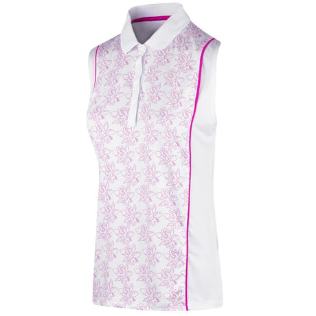 IGLTS2053 - Ladies Freesia Floral Print Sleeveless Polo Shirt