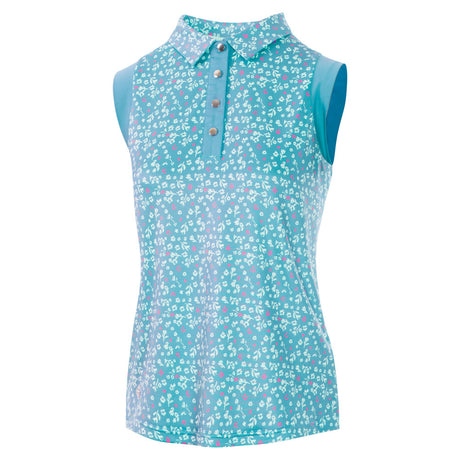 IGLTS2231 - Ladies Floral Print UV Protection Sleeveless Polo Shirt