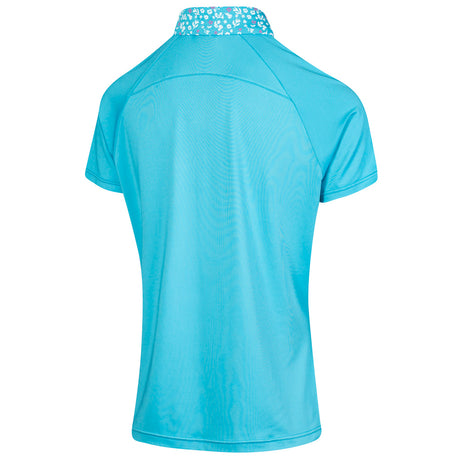 IGLTS2242 - Ladies Zip Neck Floral Print Collar Polo Shirt
