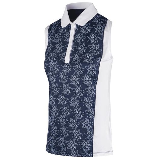 IGLTS2053 - Ladies Freesia Floral Print Sleeveless Polo Shirt