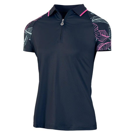IGLTS2301 - Ladies Leaf Print Raglan Sleeve Polo Shirt